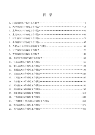 热点系列第768期（31篇）2025年31省区市政府工作报告汇编