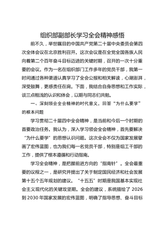 组织部副部长学习四中全会精神感悟