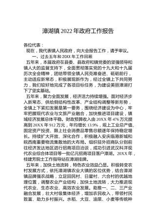 漳湖镇2022年政府工作报告（20221202）