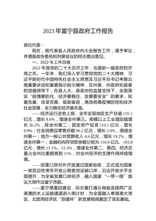 2023年富宁县政府工作报告（20230201）