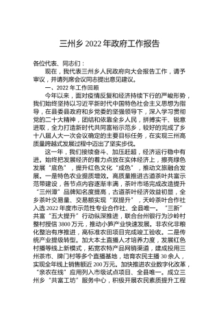 三州乡2022年政府工作报告（20230220）