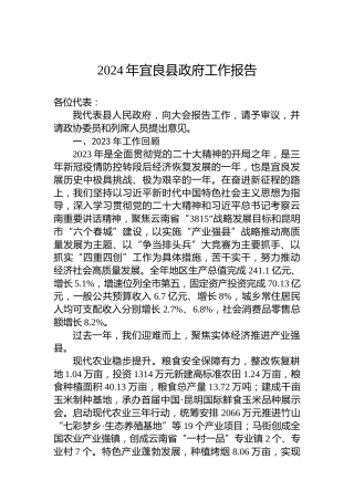 2024年宜良县政府工作报告