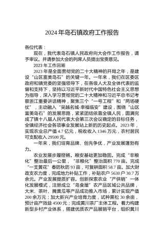 2024年岛石镇政府工作报告（20240123）