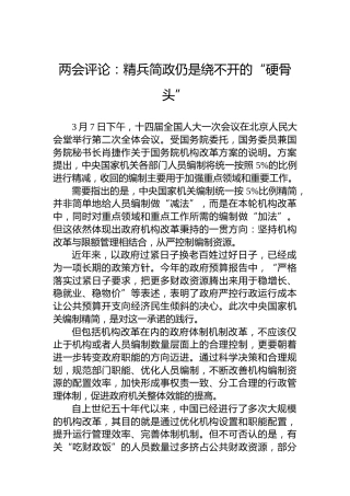 两会评论：精兵简政仍是绕不开的“硬骨头”（20230308）