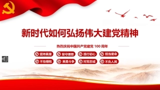 新时代如何弘扬伟大建党精神PPT（20211026）
