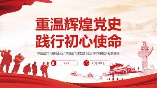 重温辉煌党史践行初心使命之建党100周年党课PPT（20210506）