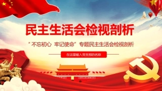民生生活会检视剖析PPT（20210531）