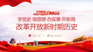学党史悟思想办实事开新局改革开放新历史之建党100周年PPT（20210425）