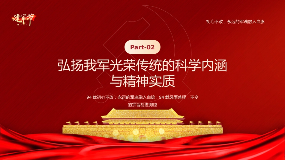 八一建军94周年之初心不改永远的军魂党课PPT（20210726）_第6页