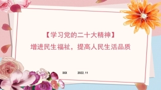 增进民生福祉主题党课讲稿模板（ppt）