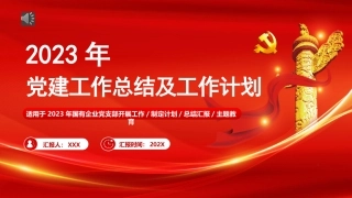 2023党建工作总结PPT模板