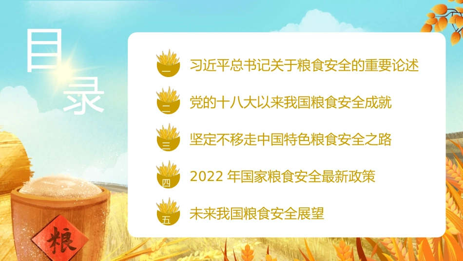 粮食安全党课讲稿：谈谈我国的新粮食安全（ppt）_第5页