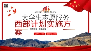 大学生志愿服务西部计划实施方案PPT模板