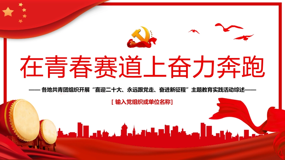在青春赛道上奋力奔跑各地共青团组织开展主题教育PPT_第1页