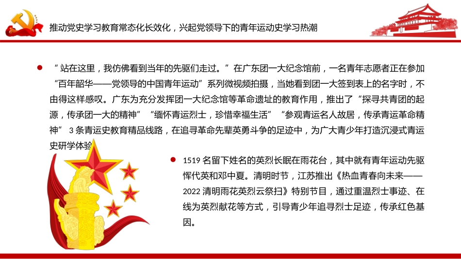 在青春赛道上奋力奔跑各地共青团组织开展主题教育PPT_第10页