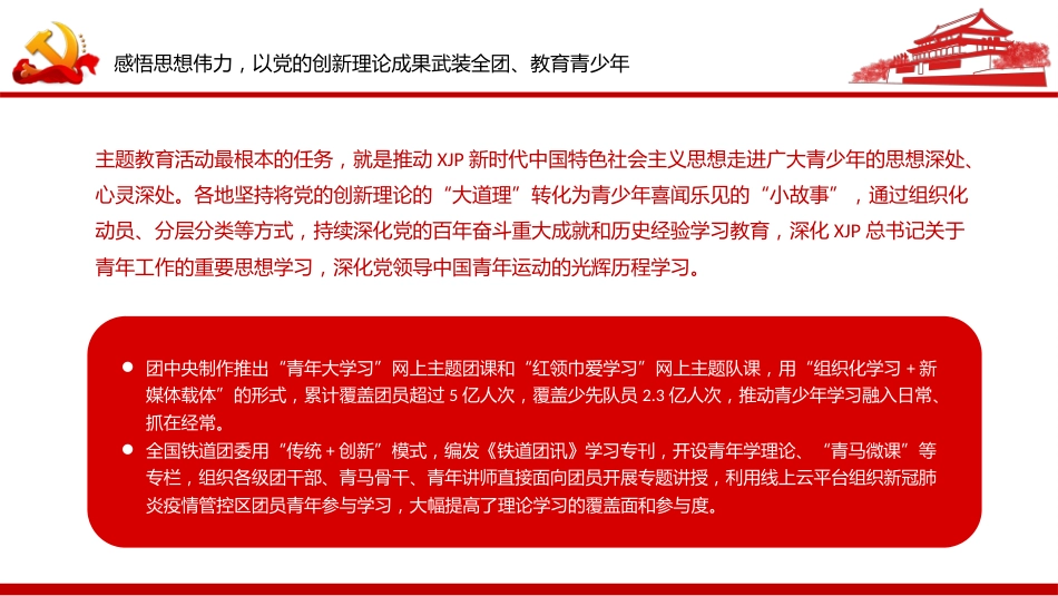 在青春赛道上奋力奔跑各地共青团组织开展主题教育PPT_第5页