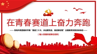 在青春赛道上奋力奔跑各地共青团组织开展主题教育PPT