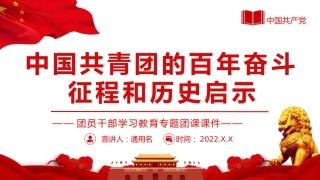 中国共青团的百年奋斗征程和历史启示PPT