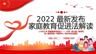 2022年最新发布家庭教育促进法解读PPT