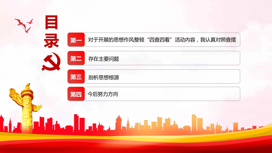 民主生活会四查四看对照检查材料PPT（20220221）_第3页