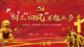 贯彻落实党的作风建设纠正四风不能止步PPT模板（20211125）