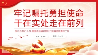 牢记嘱托勇担使命干在实处走在前列PPT党课