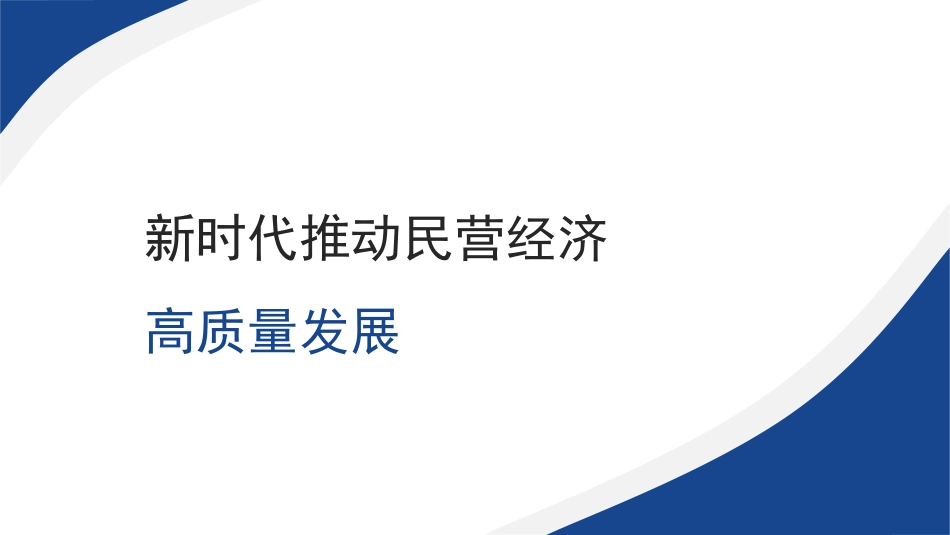 新时代推动民营经济高质量发展（PPT）_第1页