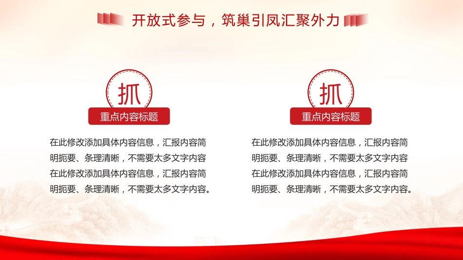 党政风社区党建基层治理工作汇报PPT模板_第4页