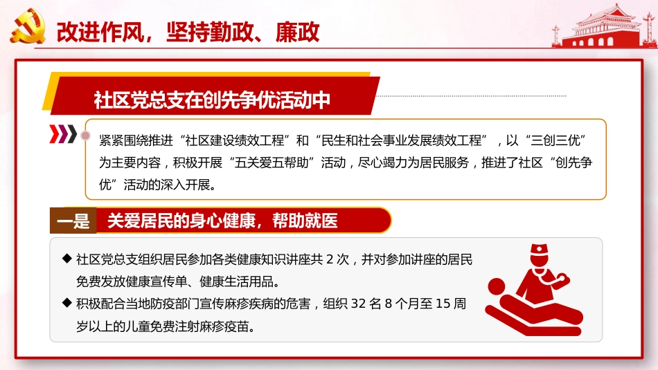 社区党支部书记年终党建工作述职报告工作总结汇报PPT模板_第9页