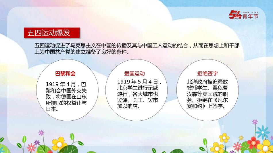 五四青年节主题模板（PPT）_第5页