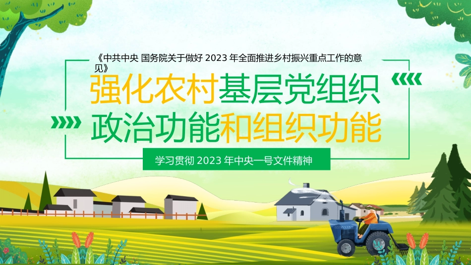 学习贯彻2023年中央一号文件精神模板（ppt）_第1页