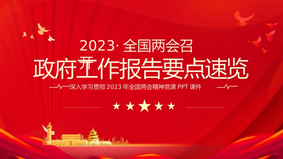 全国两会政府工作报告要点速览PPT_第1页