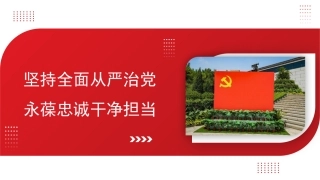 全面从严治党主题党课讲稿：坚持全面从严治党永葆忠诚干净担当（ppt）