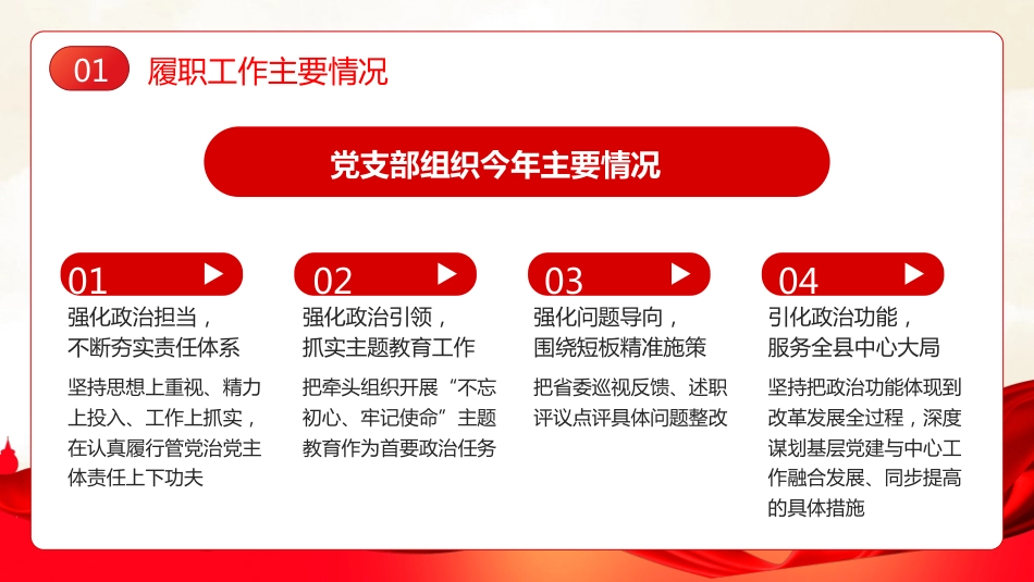 基层党建述职述廉报告PPT模板_第6页