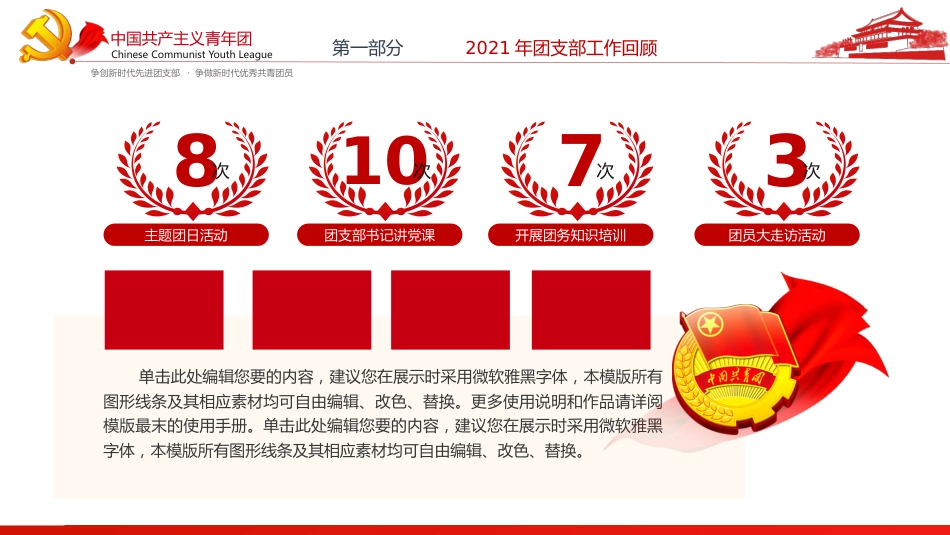 2022团支部工作总结述职报告PPT模板（20211207）_第7页