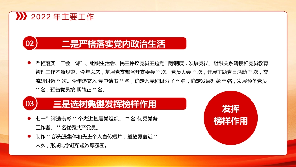 2022年基层党建工作总结PPT模板（20221230）_第10页