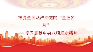 学习贯彻中央八项规定精神学习教育模板（PPT）