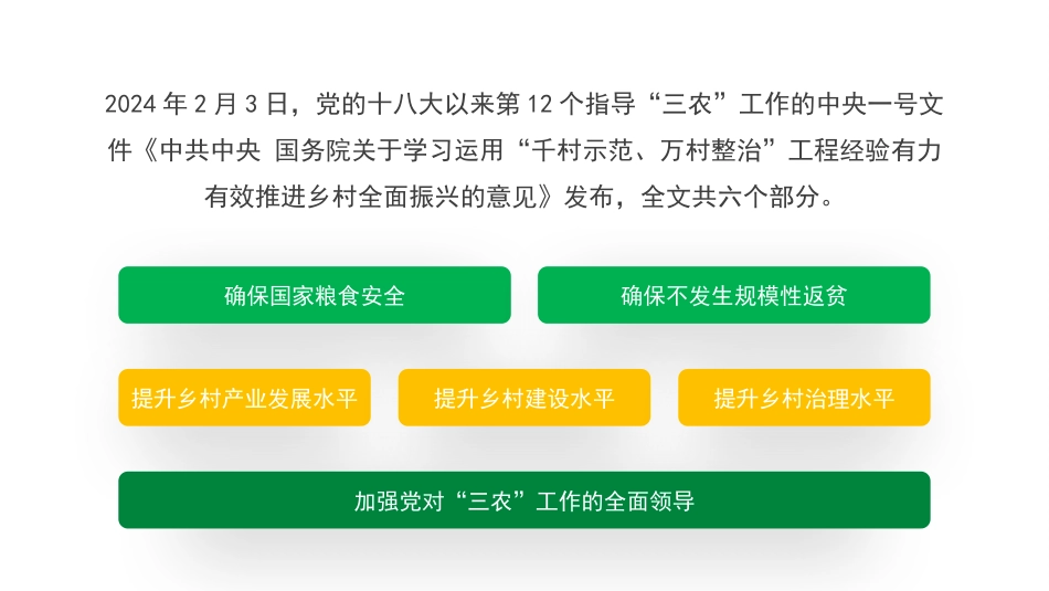 学习贯彻2024年中央一号文件精神  用好“千万工程”经验的要点与方法（PPT）_第2页