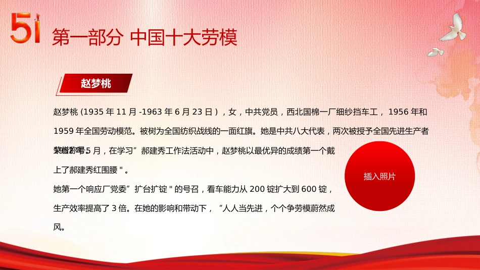 五一劳动节弘扬劳模精神向劳动模范人物学习PPT模板_第8页