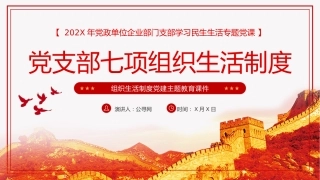 党支部七项组织生活制度PPT党课