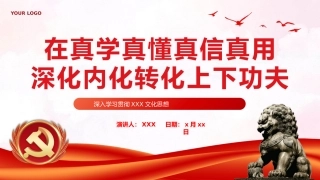在真学真懂真信真用深化内化转化上下功夫党课课件PPT
