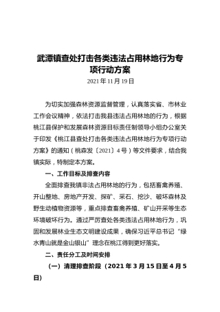 武潭镇查处打击各类违法占用林地行为专项行动方案（20211119）
