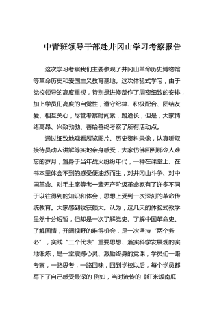 08-中青班领导干部赴井冈山学习考察报告