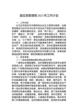 县应急管理局2023年工作计划 (3)