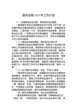 县司法局2023年工作计划