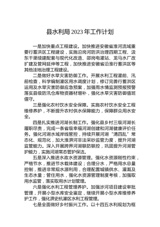县水利局2023年工作计划 (2)