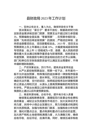 县财政局2023年工作计划 (2)