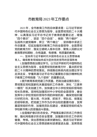 市教育局2023年工作要点 (2)