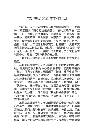市公安局2023年工作计划