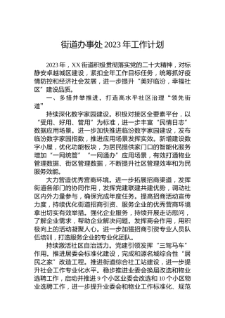 街道办事处2023年工作计划 (3)